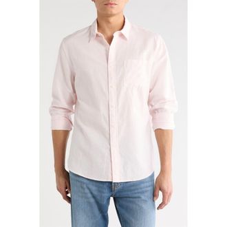 Vince Classic Fit Linen Blend Button-Up Shirt in Pink Desert at Nordstrom Rack, Size Xx-Large