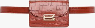 Victoria Beckham Nano Dorian Belt Bag In Brick Red Croc Embossed Leather - ONE SIZE - Womens