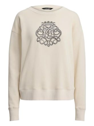 Lauren Ralph Lauren embroidered sweater - women - Fabric - L - Neutrals