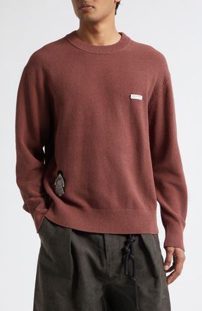 Song for the Mute Seed Stitch Oversize Cotton Sweater in Brown at Nordstrom, Size 2