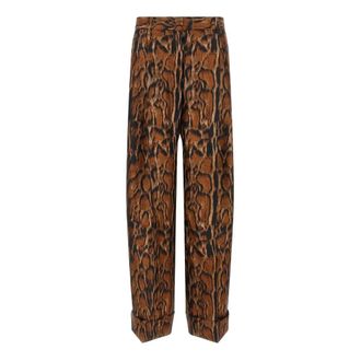 Alberto Biani Broeken, Dames, Bruin, L, Wijde broek