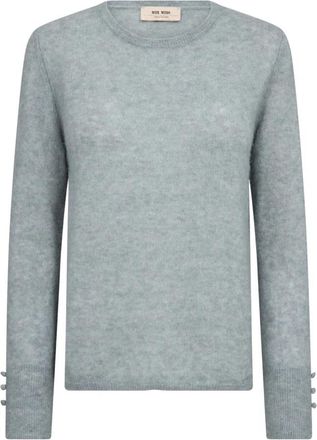 Mos Mosh Gebreide kleding - Dames - Ronde hals truien - Grijs - M - Truien & Vesten