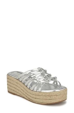 Nine West Cristy Espadrille Wedge Sandal in Silver at Nordstrom Rack, Size 7.5