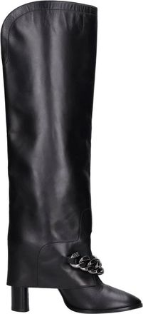 Casadei Hoge Laarzen - Dames - Hoge Laarzen - Zwart - 41 EU - Leer - Schoenen
