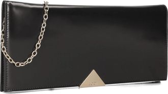 Lodi Zwarte leren clutch voor herfst/winter - Dames - Schoudertassen - Zwart - ONE Size - Wol - Tassen