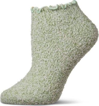 MeMoi Buttersoft Plus Scalloped Edge Ankle Socks in Mint at Nordstrom, Size 9