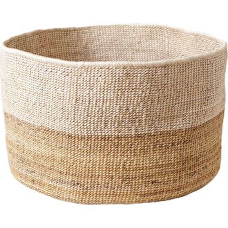 Indego Africa Two-Tone Banana Leaf Floor Basket in Natural at Nordstrom
