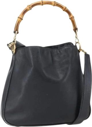 Gucci Pre-owned Handbags, female, Black, Size: ONE SIZE Pre-owned Vintage Leather Handbag