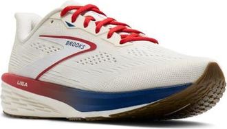 Brooks Launch 12 Running Sneaker in Coconut/red/blue at Nordstrom, Size 11.5