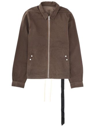 Rick Owens Neutrals Zipfront Boxy Minimalist Cotton Jacket