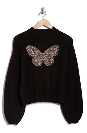 Desigual Butterfly Knit Sweater in Black at Nordstrom Rack, Size X-Large