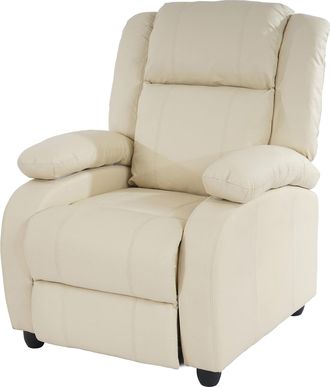 Hhg Hhg - Nunca Usado] Sill&oacute;n Tv Sill&oacute;n Reclinable Lincoln, Polipiel, Crema