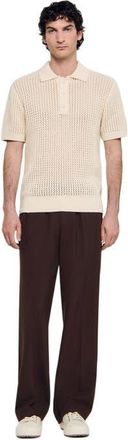 Sandro Cotton polo shirt with polo collar in Butter Cream at Nordstrom, Size Xx-Large