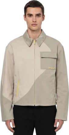 Off-white Beige Shirt Collar Jacket