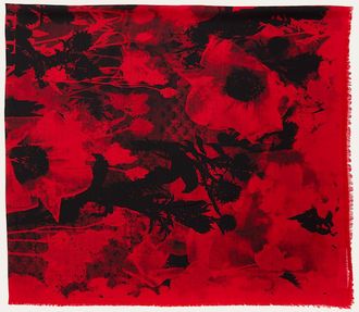Alexander McQueen Poppy Collage Silk Scarf