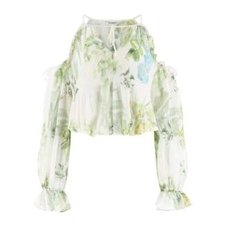 Guess Dames, Blouses & Shirts, Wit, Maat: L Chiffon