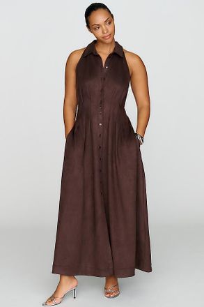 Exquise Tobie Faux Suede Sleeveless Shirtdress