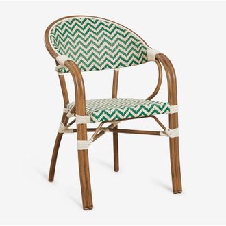 Sklum Sklum - Pack De 2 Sillas De Comedor Apilables Con Reposabrazos En Aluminio Brielle Bistro