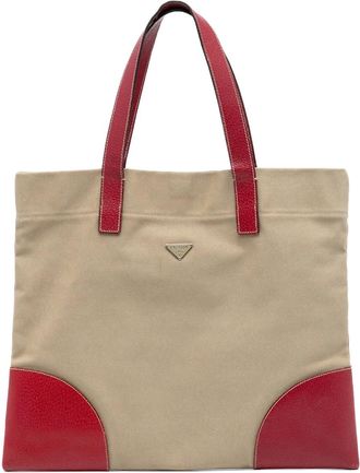 Prada Borsa tote Cinghiale Canapa con finiture a contrasto 2000-2013 - Marrone