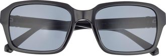 Guess 55mm Square Sunglasses in Shiny Black /Smoke at Nordstrom Rack