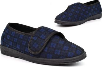 Generic Mens Wide Fit Slippers Mens Rubber Sole Slippers Size 6 Boys Slipper Size 11 Touch Fastening Slipper Wide Fit EE Width Extra Large Extra Large Sizes R