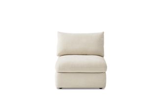 Castlery Ollie Storage Armless Sofa, Ivory, Removable Covers, Gaslift Storage for Living Room