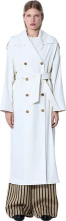Max Mara Waterafstotende Trenchcoat - Dames - Trenchcoats - Wit - 2XS - Katoen - Jassen