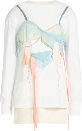 Maison Margiela White Cotton Deconstructed Bra Top Size S