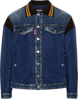 Dsquared2 Denim Jackets, male, Blue, Size: M Navy Blue Denim Jacket