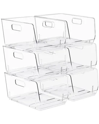 Sorbus Stackable Medium Storage Bins - 6-Pack