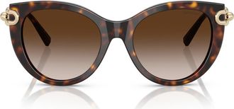 Tiffany & Co. 53mm Gradient Butterfly Sunglasses in Havana /Brown Gradient at Nordstrom