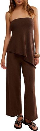 Free People Krista Tube Top & Crop Wide Leg Pants Set in Carafe at Nordstrom, Size X-Large