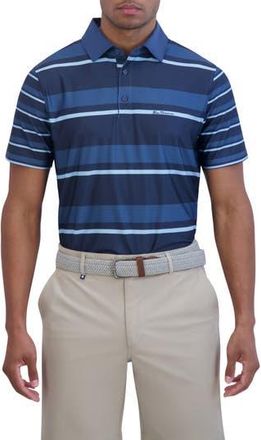 Ben Sherman Mixed Stripe Tech Jersey Polo in Sea at Nordstrom Rack, Size Medium