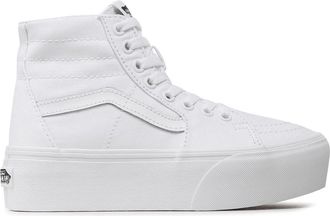 Vans Mens Sk8hi Platform Canvas Sneakers - White Textile - Size EU 36