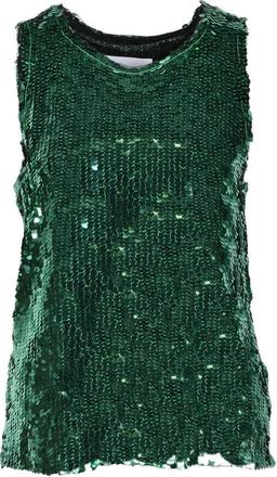 Erika Cavallini Semi Couture Green All-Over Sequin Top