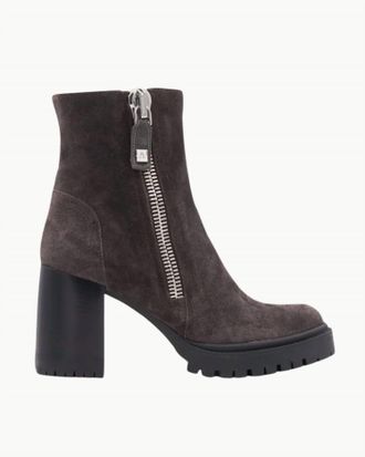 Aquatalia Womens Emma Leather Bootie In Anthracite Suede