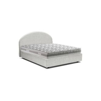 Dmora Dmora - Cama Matrimonial Dadamol, Cama Contenedor Con Revestimiento De Tela, 100% Made In Italy, Apertura Frontal, Con Colch&oacute;n Cm 160x200 Incluido, Bl
