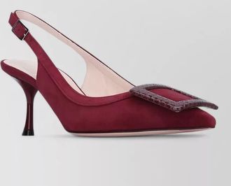 Roger Vivier city sling pumps pointed toe kitten heel