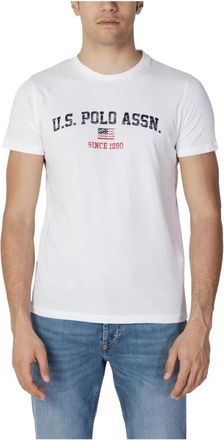 U.S.Polo Association Heren Print T-shirt - Heren - T-shirts - Wit - 2XL - Tops
