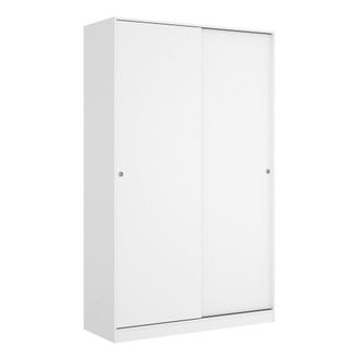 Dmora Dmora - Armario Dcapuan, Perchero Para Dormitorio, Armario Con 2 Puertas Correderas, 120x50h204 Cm, Blanco