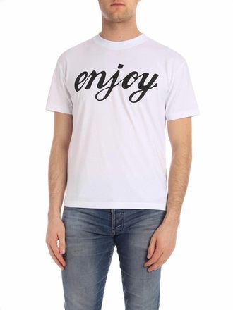 Alexander McQueen Enjoy print T-shirt in white