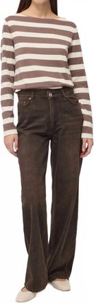 ottod'Ame Striped Long Sleeve T-Shirt In Brown & White
