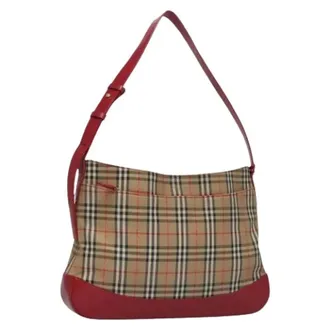 Burberry Pre-owned Shoulder Bags, female, Beige, Size: ONE SIZE Pre-owned Canvas Shoulder Bag