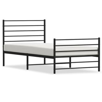 vidaXL Estructura Cama Sin Colch&oacute;n Con Estribo Metal Negro 107x203 Cm Vidaxl