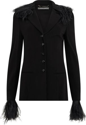 Alberta Ferretti Blazer met veren - Dames - Blazers - Zwart - S - Jassen