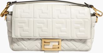 Fendi FF Embossed Womensuette Nappa Leather Womens Bag (Pre-Owned)