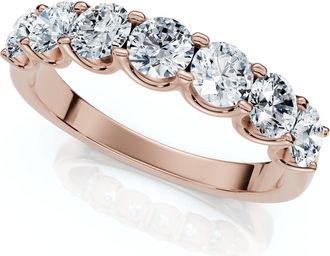 Pompeii3 1Ct TW Diamond U Prong 7-Stone Wedding Ring 14k Gold or Platinum Lab Grown