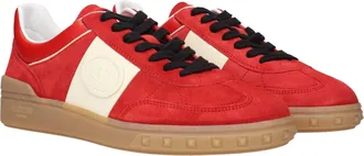 Valentino Garavani Mens Red Leather Low Top Sneakers