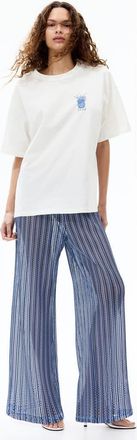 H&M Oversized Print-motif T-shirt in White at Nordstrom, Size Xx-Large