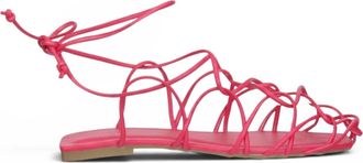 Bruno Menegatti Womens Enya Leather Gladiator Sandal In Hot Pink